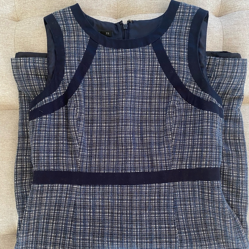 Navy Tweed Talbots Sheath Dress